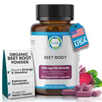 TRUEMED Organic Beet Root Capsules 1500mg Circulation Support - 60 Count