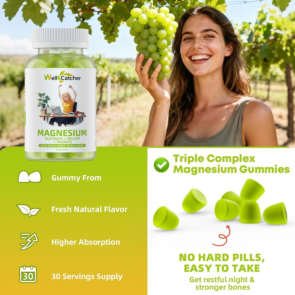 Wellcatcher Triple Magnesium Complex Gummies for Sleep - 60 Count - image 9