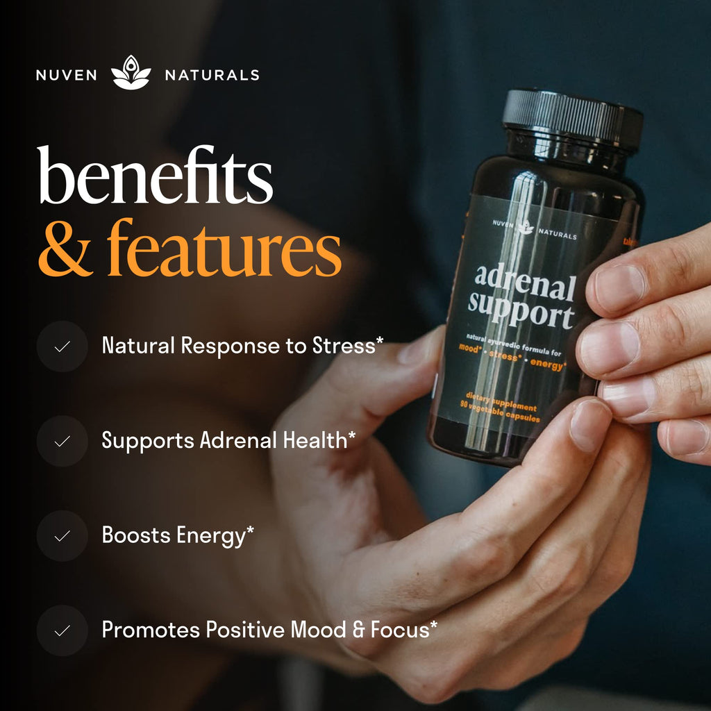 Nuven Naturals Adrenal Support & Cortisol Manager Supplement - 90 Capsules - image 3