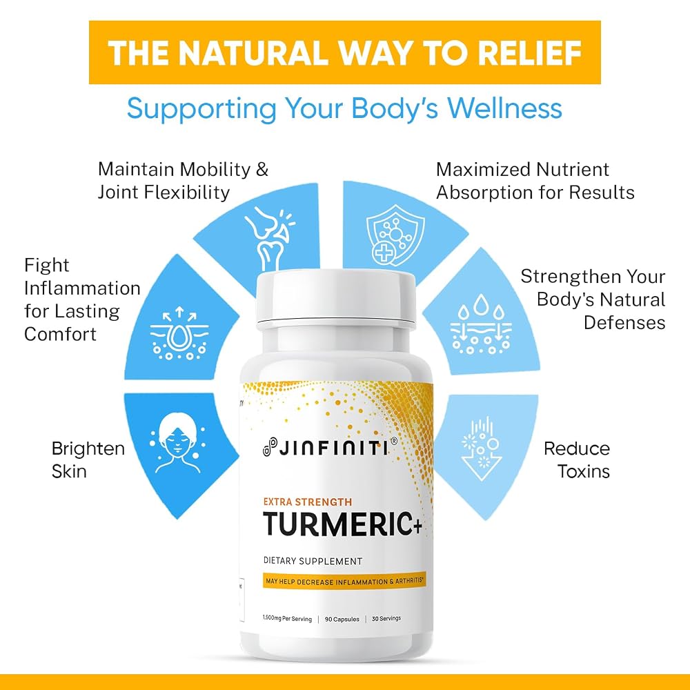 Jinfiniti Extra Strength Turmeric Curcumin - 90 Capsules - image 5