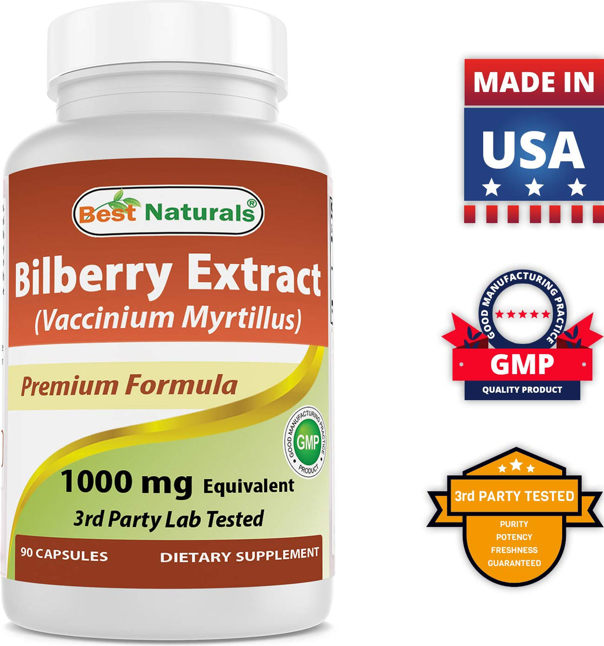 Best Naturals Bilberry 1000 mg - 270 Capsules (3 Pack) - image 8
