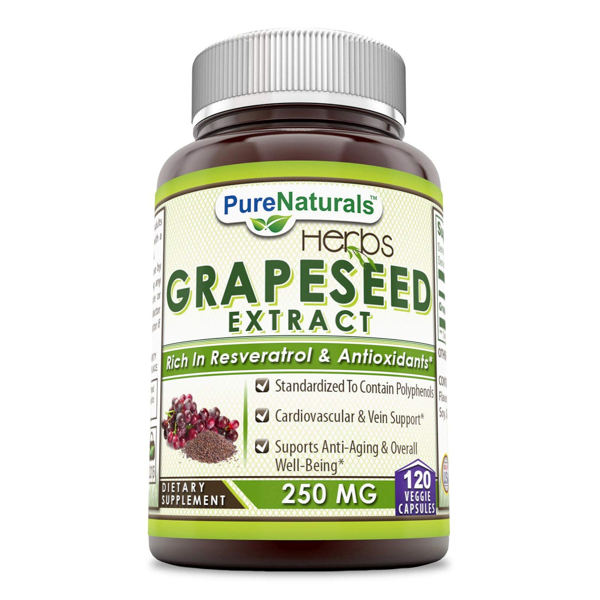 Pure Naturals Grapeseed Extract 250mg - 120 Capsules