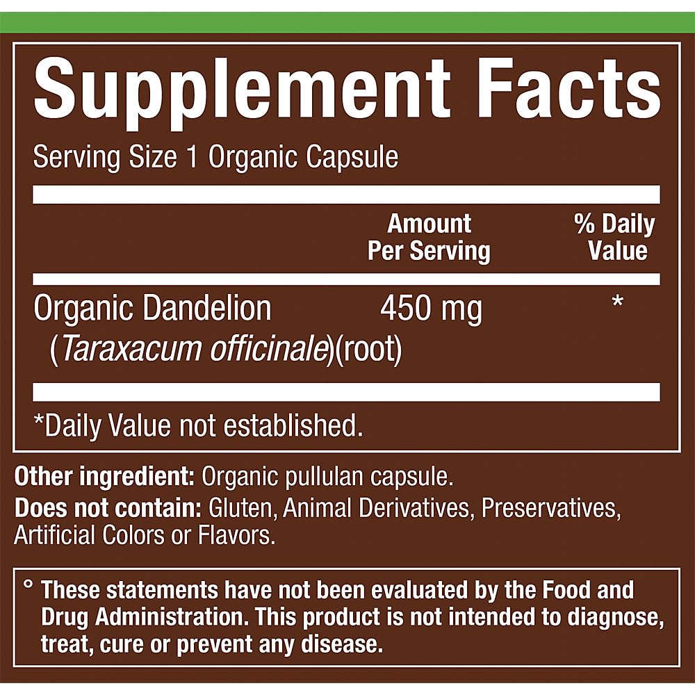 plnt Organic Dandelion Full Spectrum Whole Root - 90 Capsules - image 3