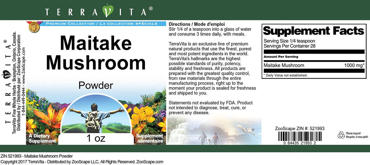 Terravita Maitake Mushroom Powder - 1 oz - image 2