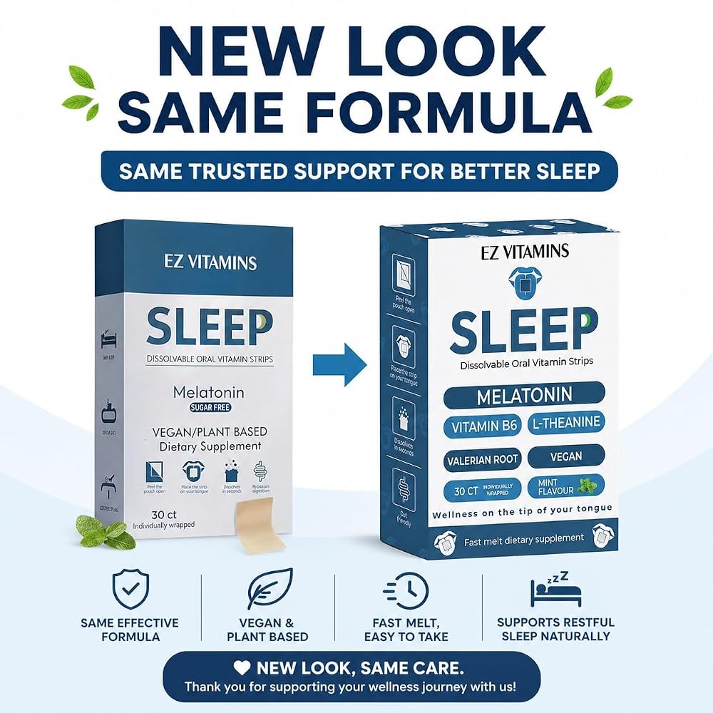 EZ VITAMINS Sleep Strips with Melatonin - 30 Count - image 2