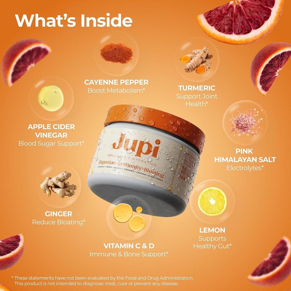 Jupi Hydration & Wellness Powder Turmeric Ginger Citrus - 30 Servings - image 2