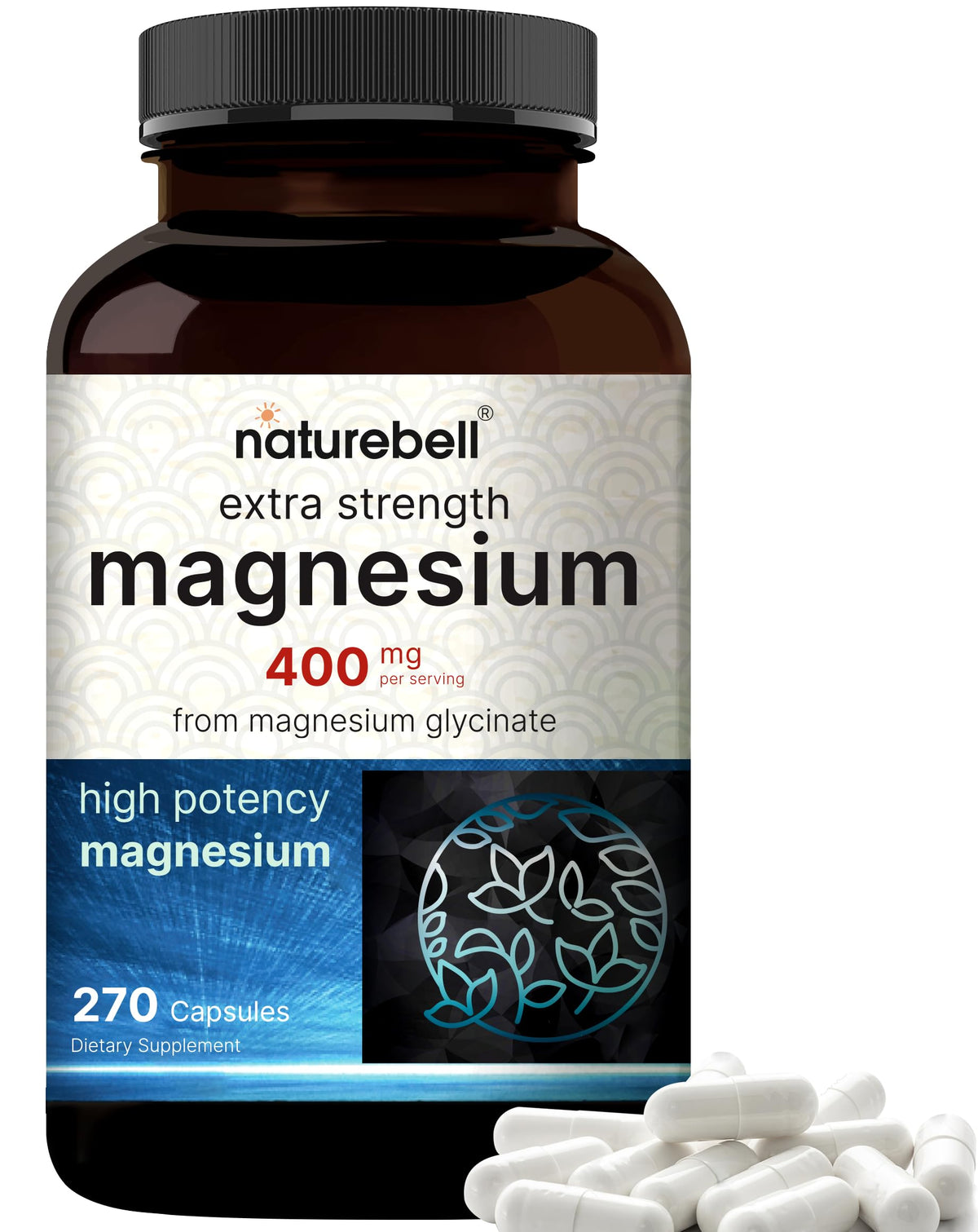NatureBell Magnesium Glycinate 400mg - 270 Capsules