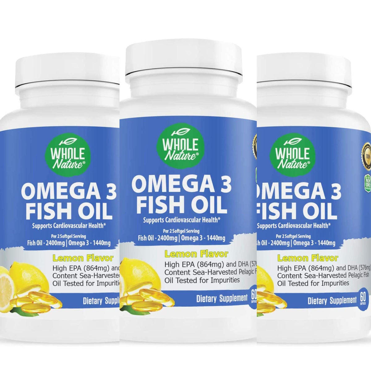 Whole Nature Omega 3 Fish Oil Supplements