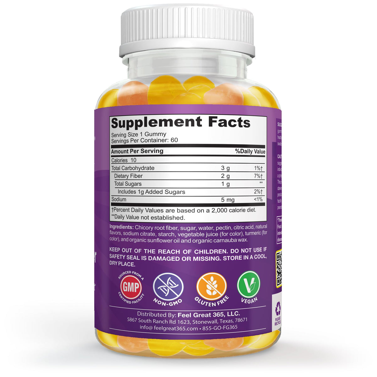 The Feel Great Vitamin Company Fiber Gummies for Kids - 60 Count - image 7