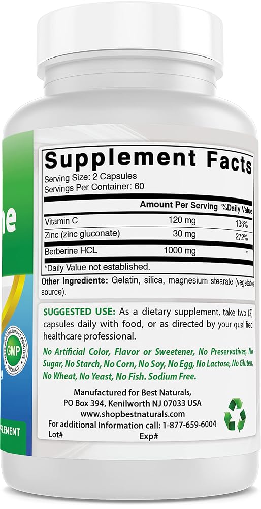 Best Naturals Berberine Plus 1000 mg - 120 Capsules - image 6