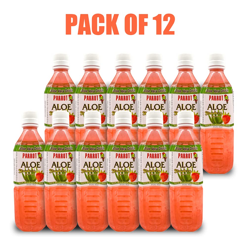 Parrot Brand Aloe Drink 16.9oz（Pack of 10）