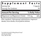 Allergy Research Group Magnesium Citrate 170 mg - 90 Capsules - image 2