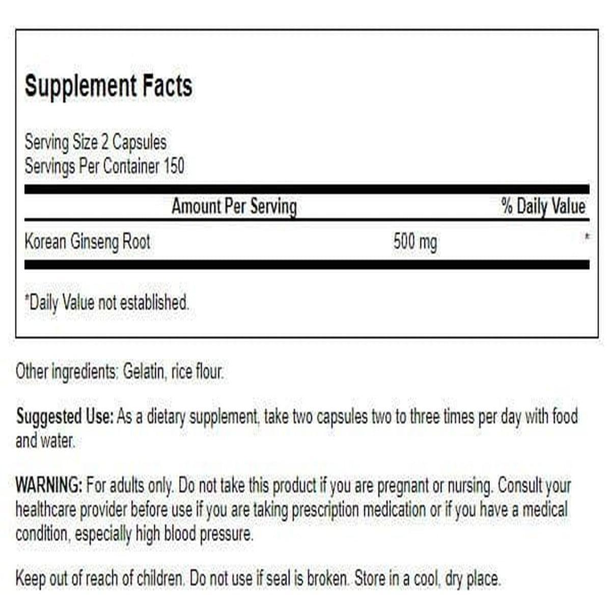 Swanson Full Spectrum Korean Ginseng 250 mg - 300 Capsules - image 2