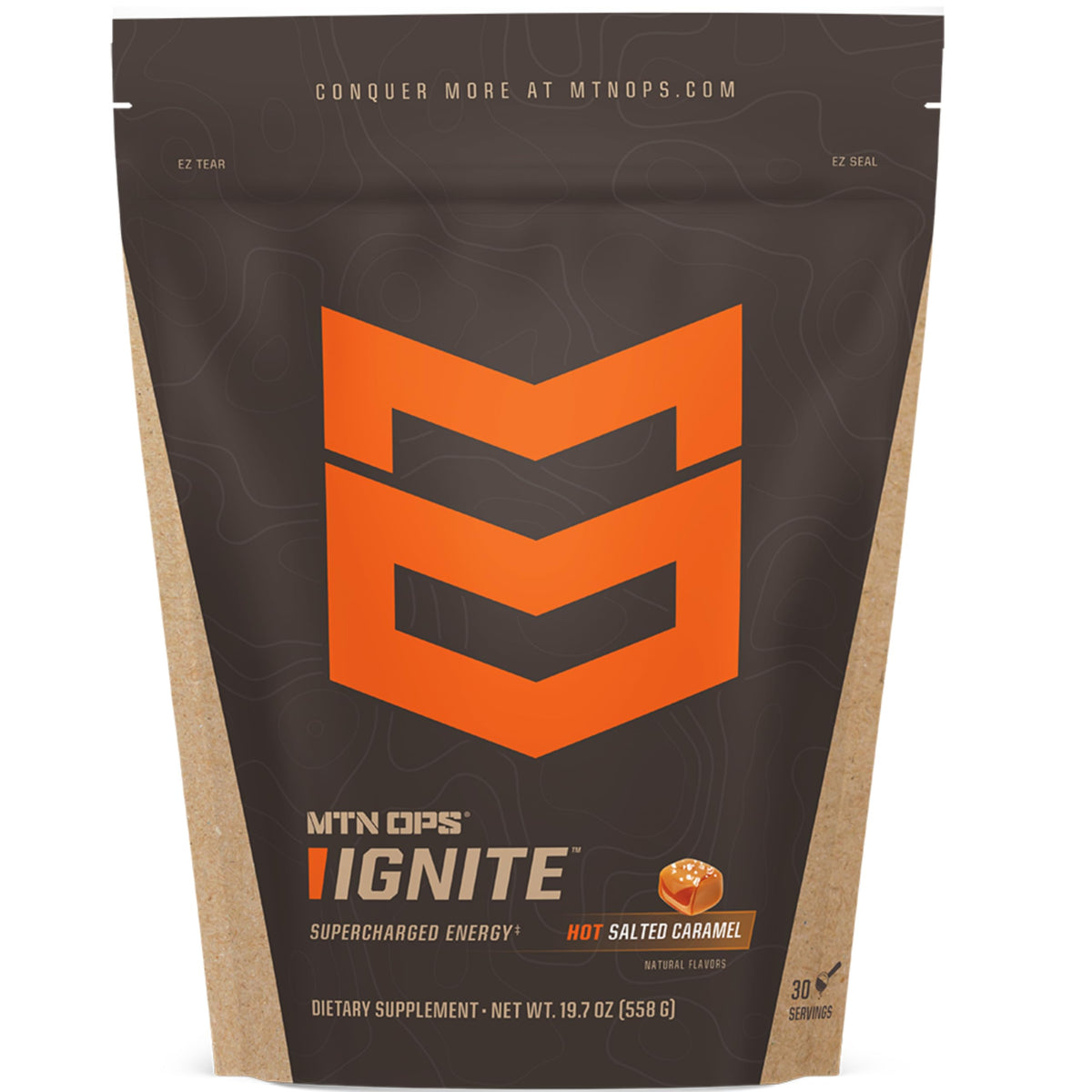 MTN OPS Hot Ignite Focus & Energy Coffee Salted Caramel - 30 Servings