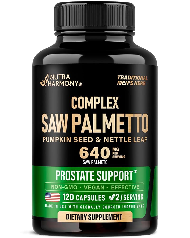 NUTRAHARMONY Saw Palmetto 640mg Prostate Support - 120 Capsules