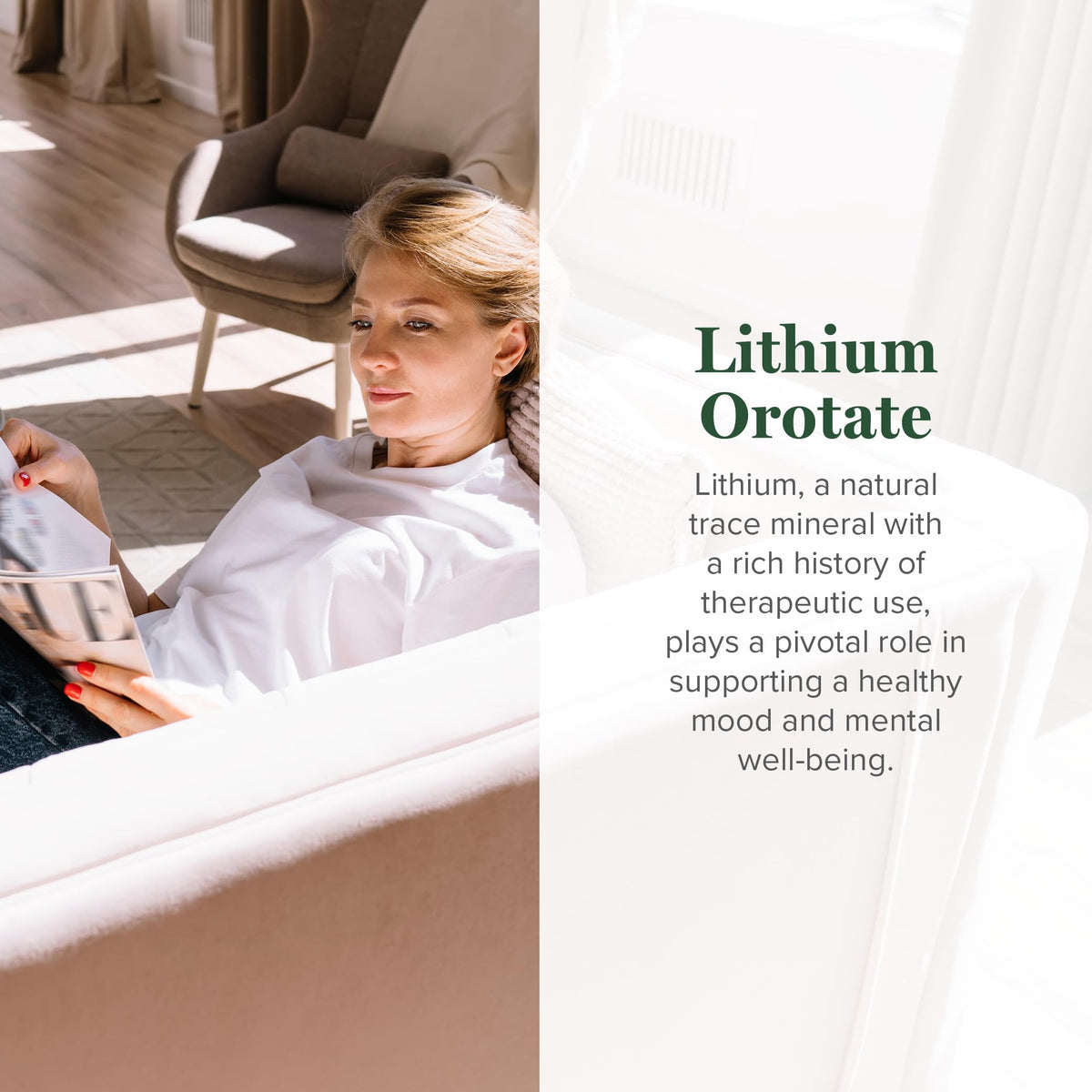 Global Healing Center Lithium Orotate 10mg Brain Health - 60 Capsules - image 2