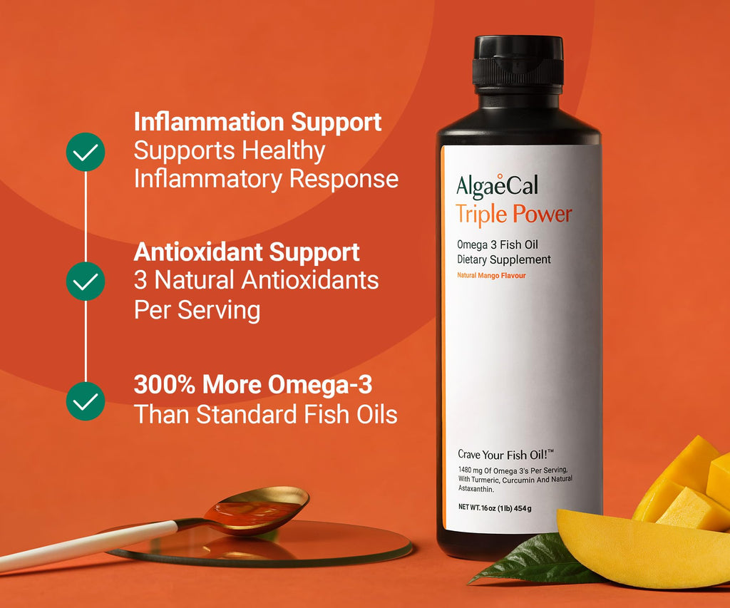 ALGAECAL Triple Power Omega-3 Fish Oil Liquid - 16 oz - image 2