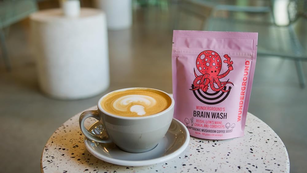 Wunderground Brain Wash Organic Mushroom Powder for Focus & Energy - 30 Servings - image 4