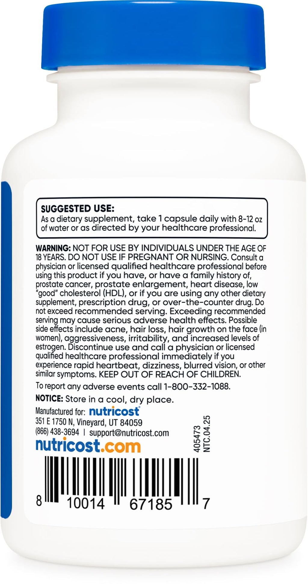Nutricost DHEA 25mg Capsules - Gluten Free
