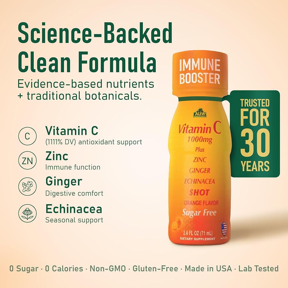 ALFA VITAMINS Vitamin C Shot 1000mg with Zinc & Echinacea - 20 Pack - image 2