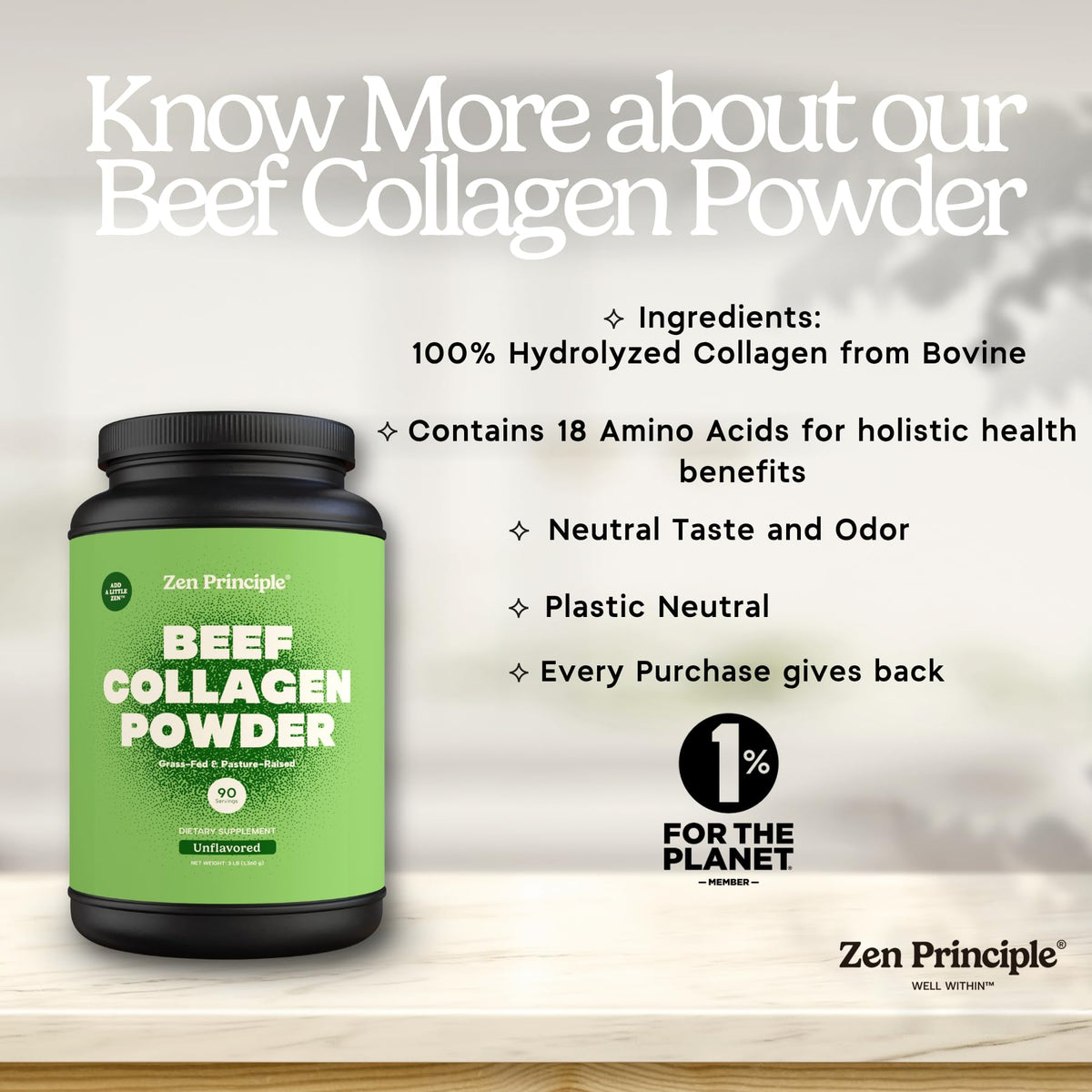 Zen Principle Grass-Fed Collagen Peptides