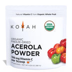 KOYAH Organic Acerola Powder Freeze-Dried Vitamin C - 60 Servings