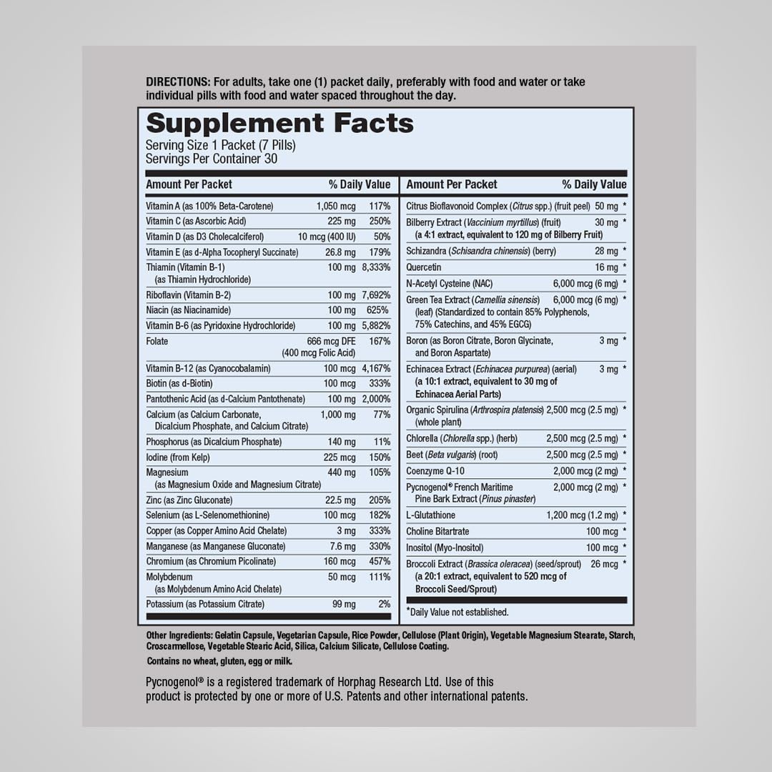 Lindberg Varsity Pack 2 All-in-One Multivitamin & Mineral Packets - 30 Count - image 2