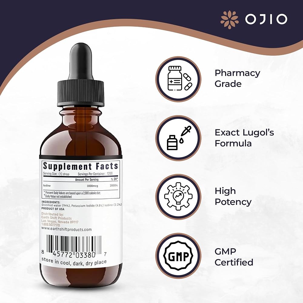 Ojio Lugol's Iodine Solution 2% Liquid Drops - 6 Fl Oz - image 3