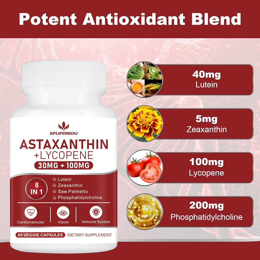 Spliferkou Astaxanthin and Lycopene Antioxidant - 60 Capsules - image 6