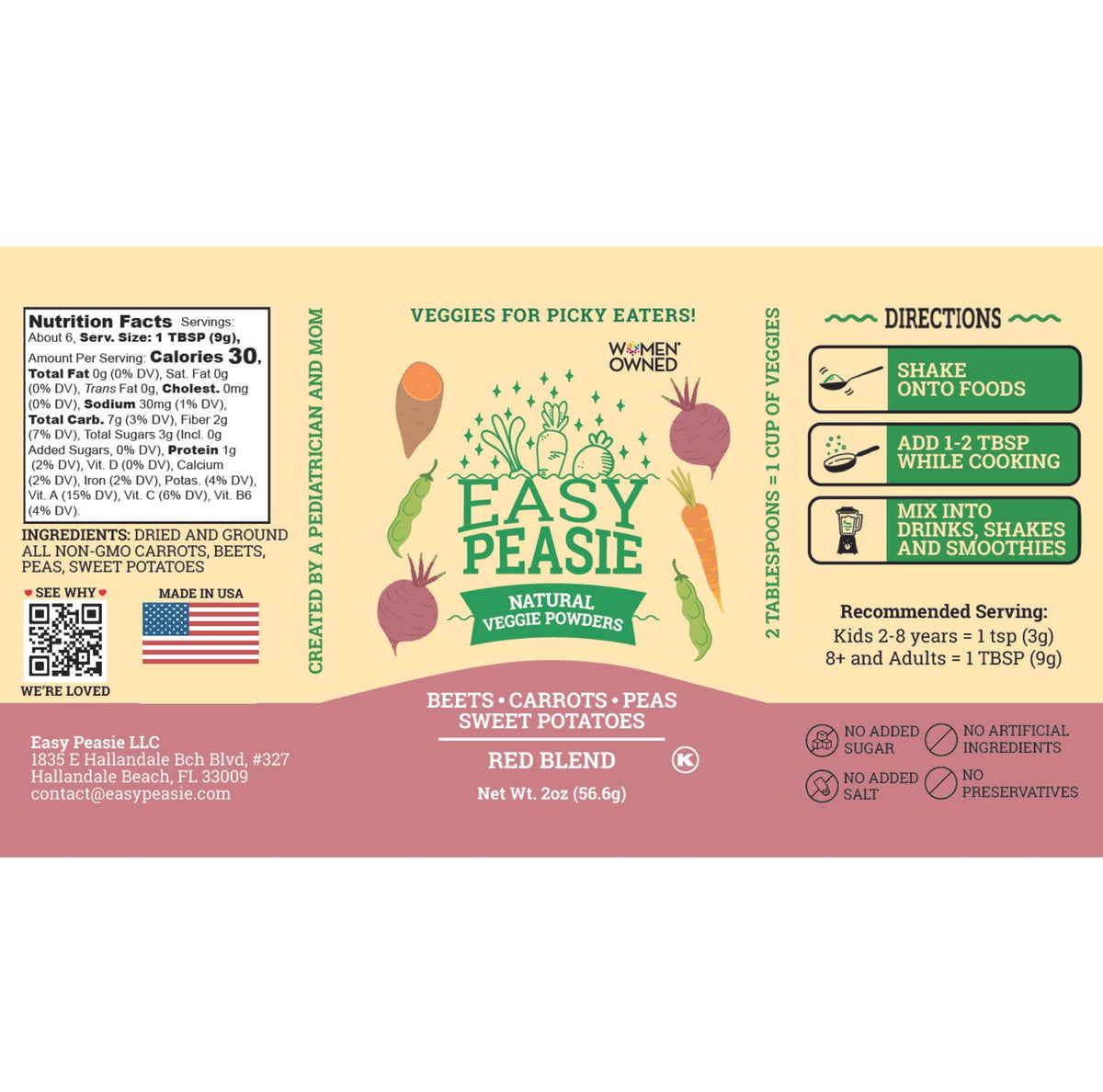 EasyPeasie Red Blend Veggie Powder for Picky Eaters - 2oz - image 4