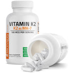 Bronson Flavored Vitamin K2 Capsules Support Strong Bones 100Mcg Adult