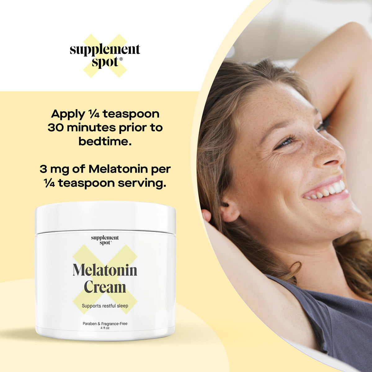 Supplement Spot Melatonin Sleep Cream 3mg - 4 oz - image 4