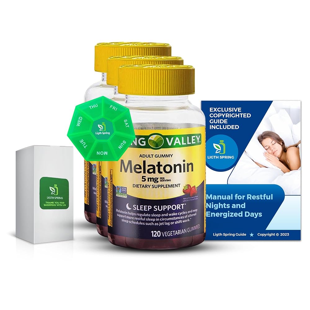 LightSpring Melatonin 5mg Sleep Support Gummies - 120 Count
