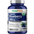 NusaPure Organic Blueberry Vegan - 180 Vegetarian Capsules
