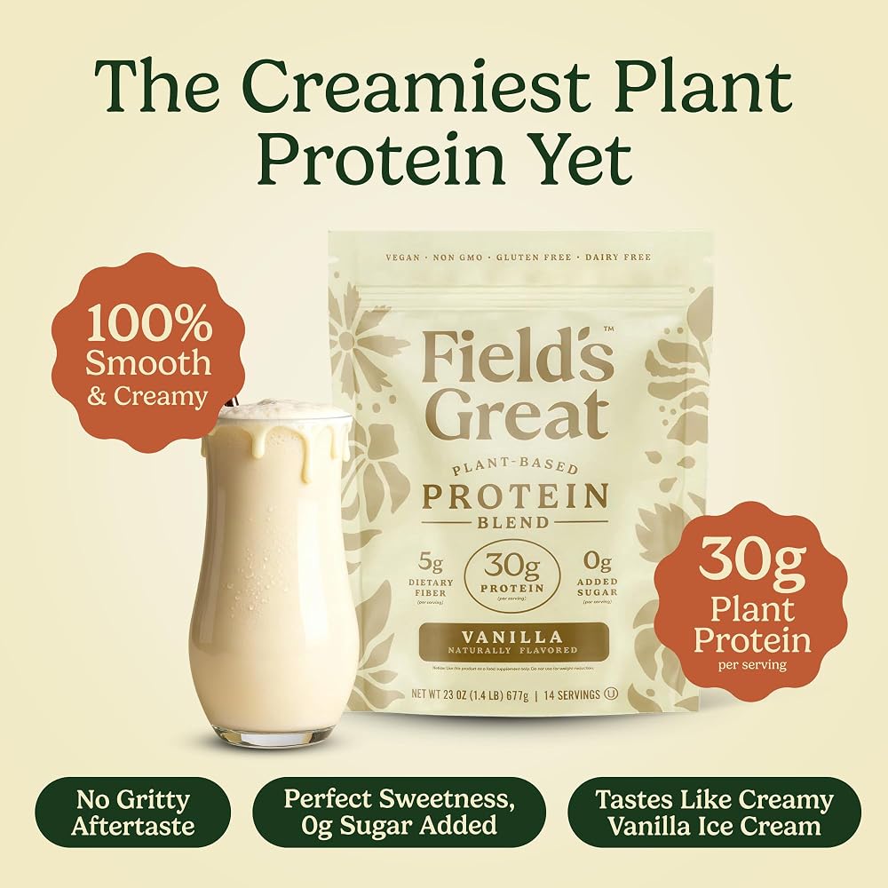 Field's Great Plant-Based Protein with Fiber for Muscle Maintenance