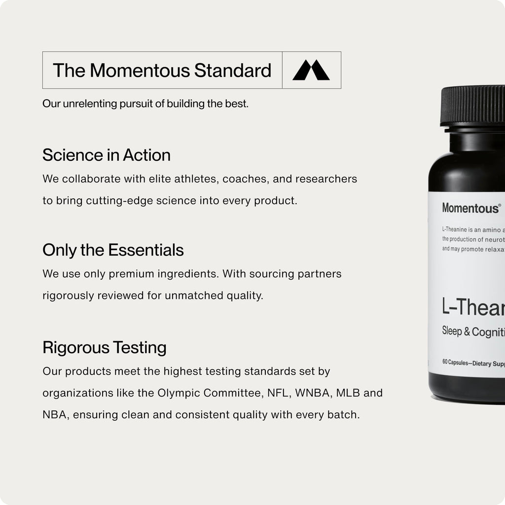 Momentous L-Theanine 200mg Supplement for Relaxation & Focus - 60 Capsules - image 5