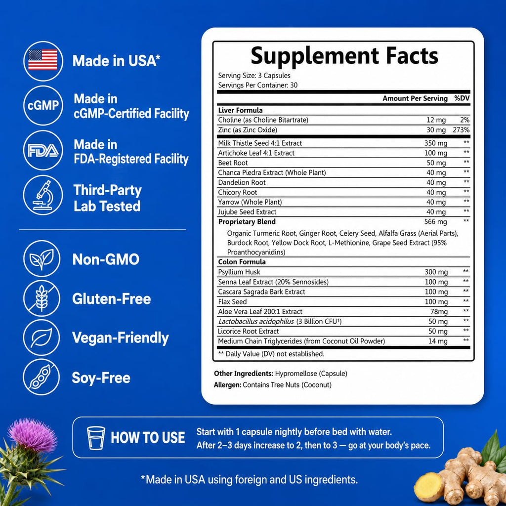 Nutreb Liver & Colon Cleanse Milk Thistle - 90 Capsules - image 5