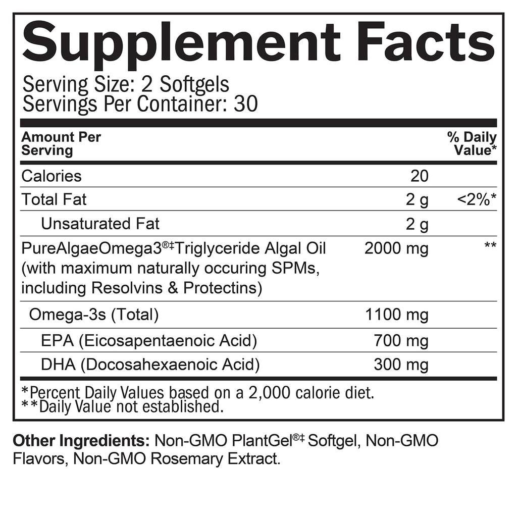 BrainMD Vegan Omega-3 Power Plant-Based Softgels - 60 Count - image 4