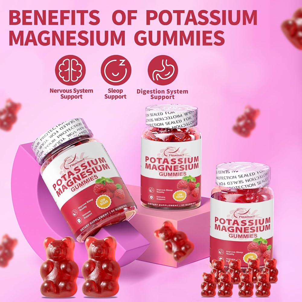 Fleamart Potassium Magnesium Gummies High Absorption Magnesium