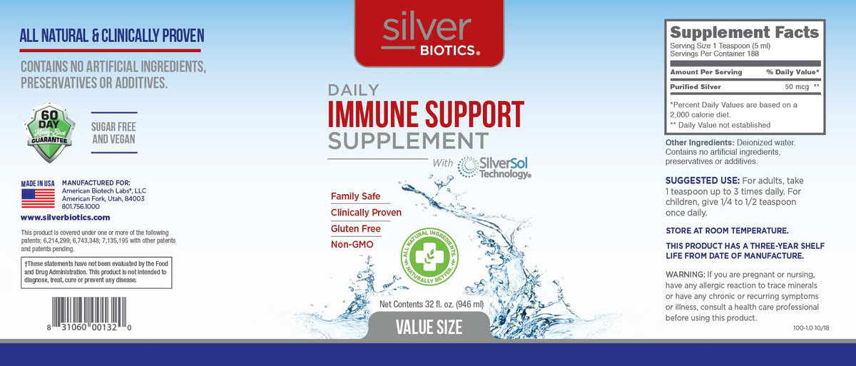 American Biotech Labs Silver Biotics Colloidal Silver 10 PPM - 64 Fl Oz - image 5