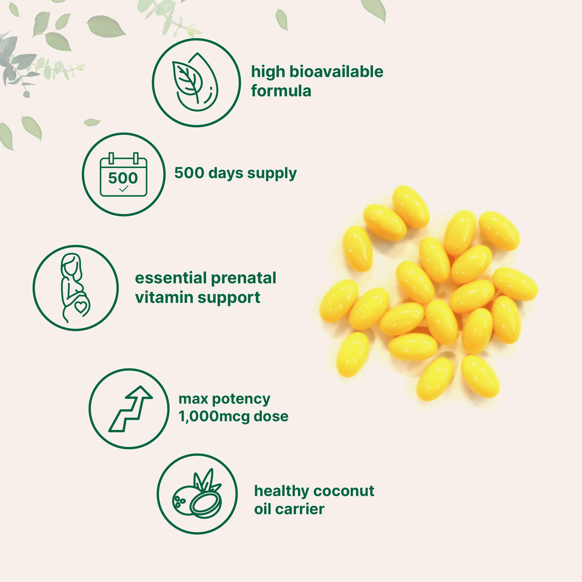 Micro Ingredients Folic Acid 1000 mcg Prenatal Vitamin - 500 Softgels - image 4