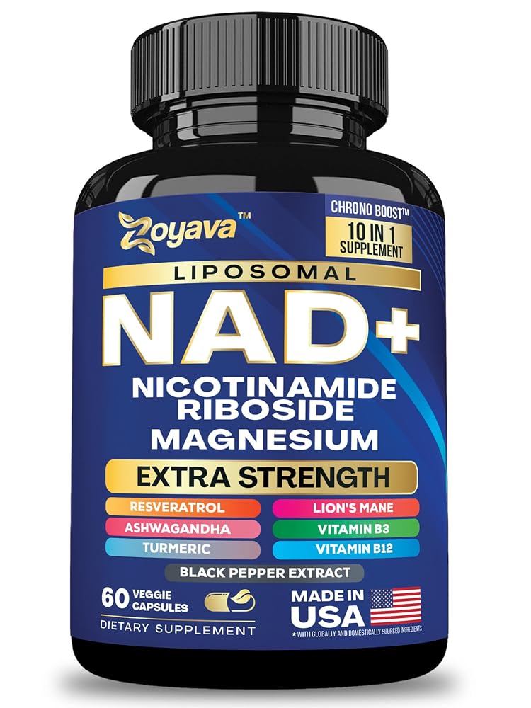 Zoyava NAD+ Supplement Extra Strength 10-in-1 - 60 Vegetarian Capsules
