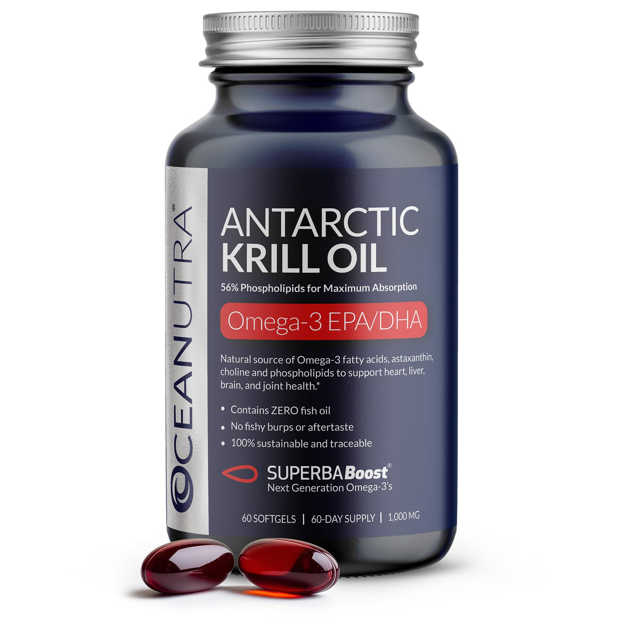 Oceanutra 100% Pure Krill Oil 1000mg