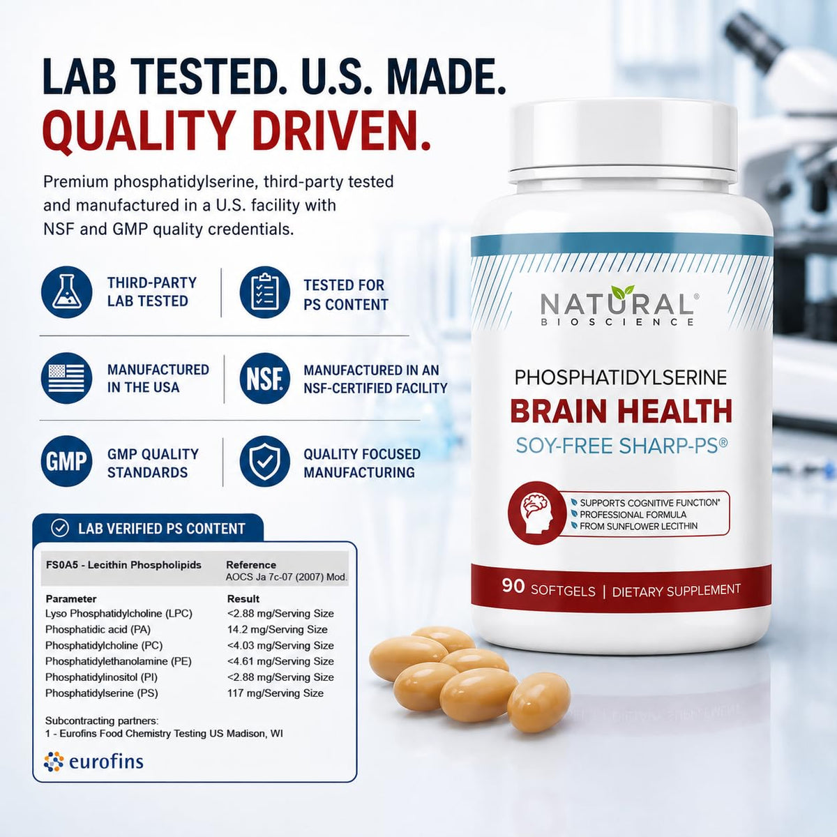 Natural BioScience Phosphatidylserine 100mg Brain Health - 90 Softgels - image 5