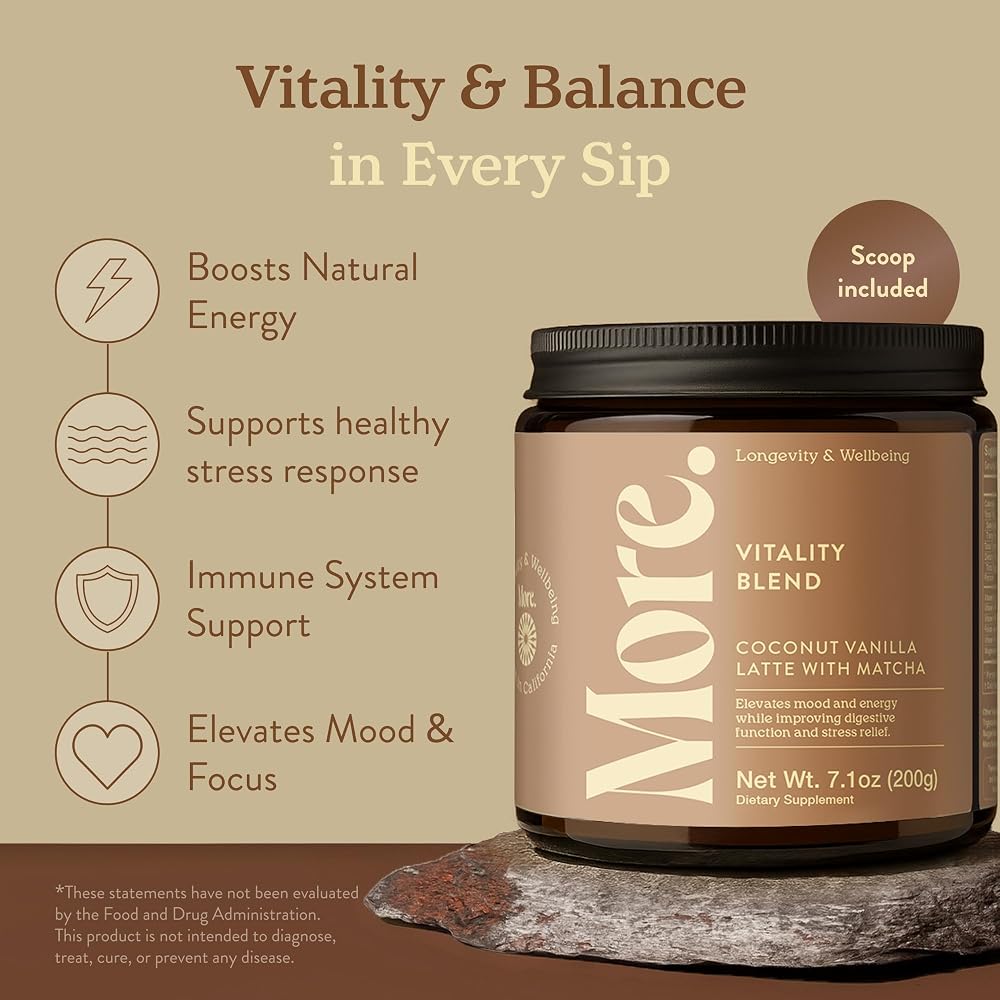 More. Vitality Blend Adaptogen Matcha Latte Powder - 7.1 oz - image 2