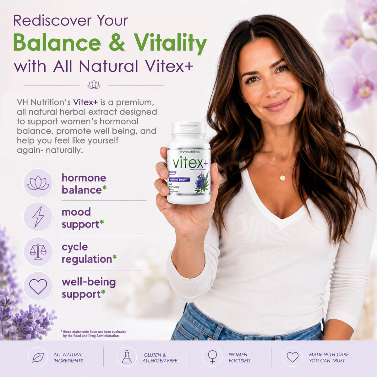 VH Nutrition VITEX+ Vitex Chasteberry Supplement - 60 Capsules - image 2