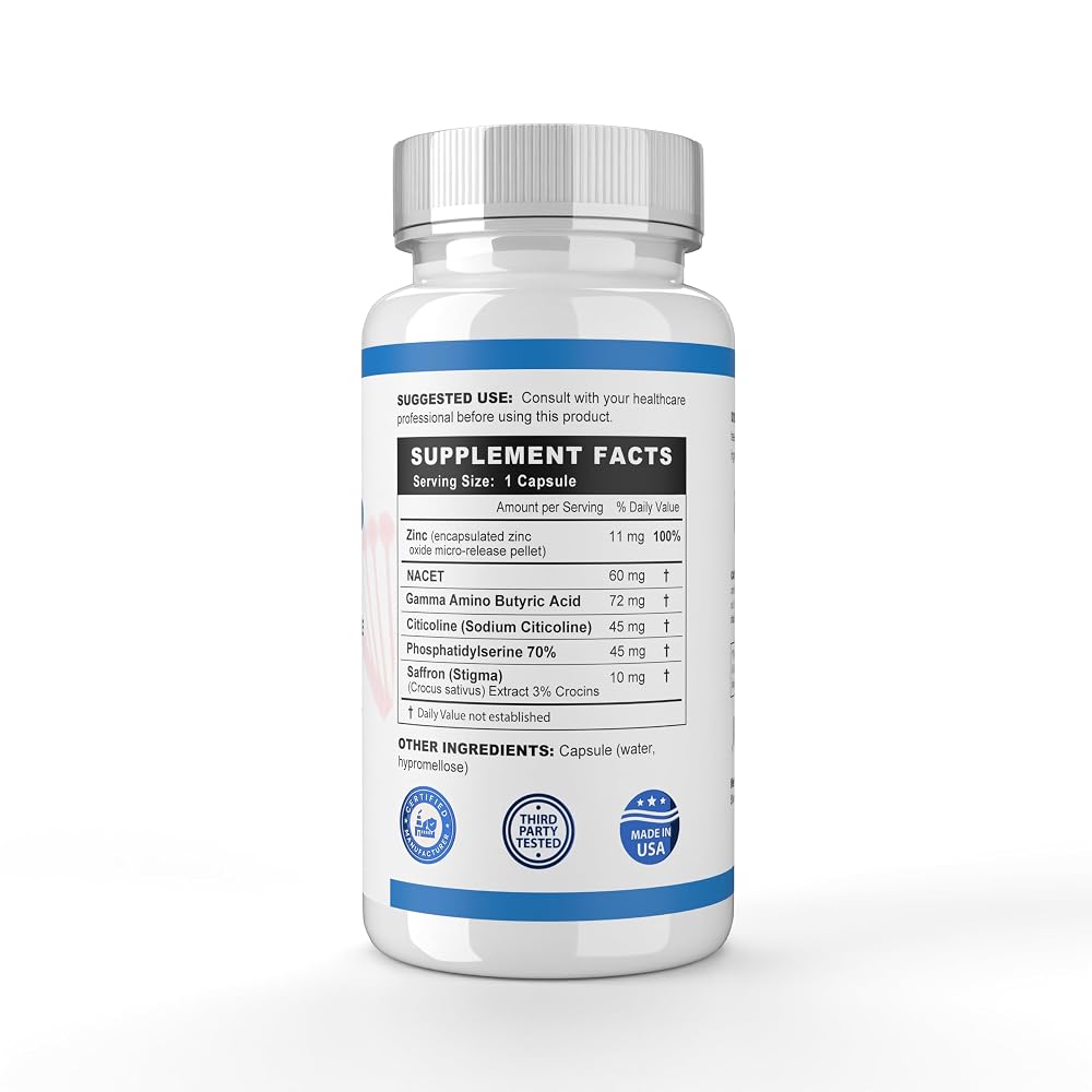 Methyl-Life Calming Supplement with GABA & Saffron - 60 Capsules - image 3