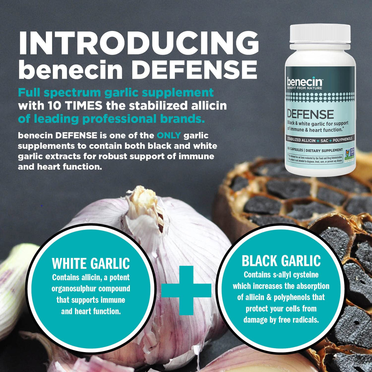 Benecin Defense 1500 mcg Stabilized Allicin per Capsule