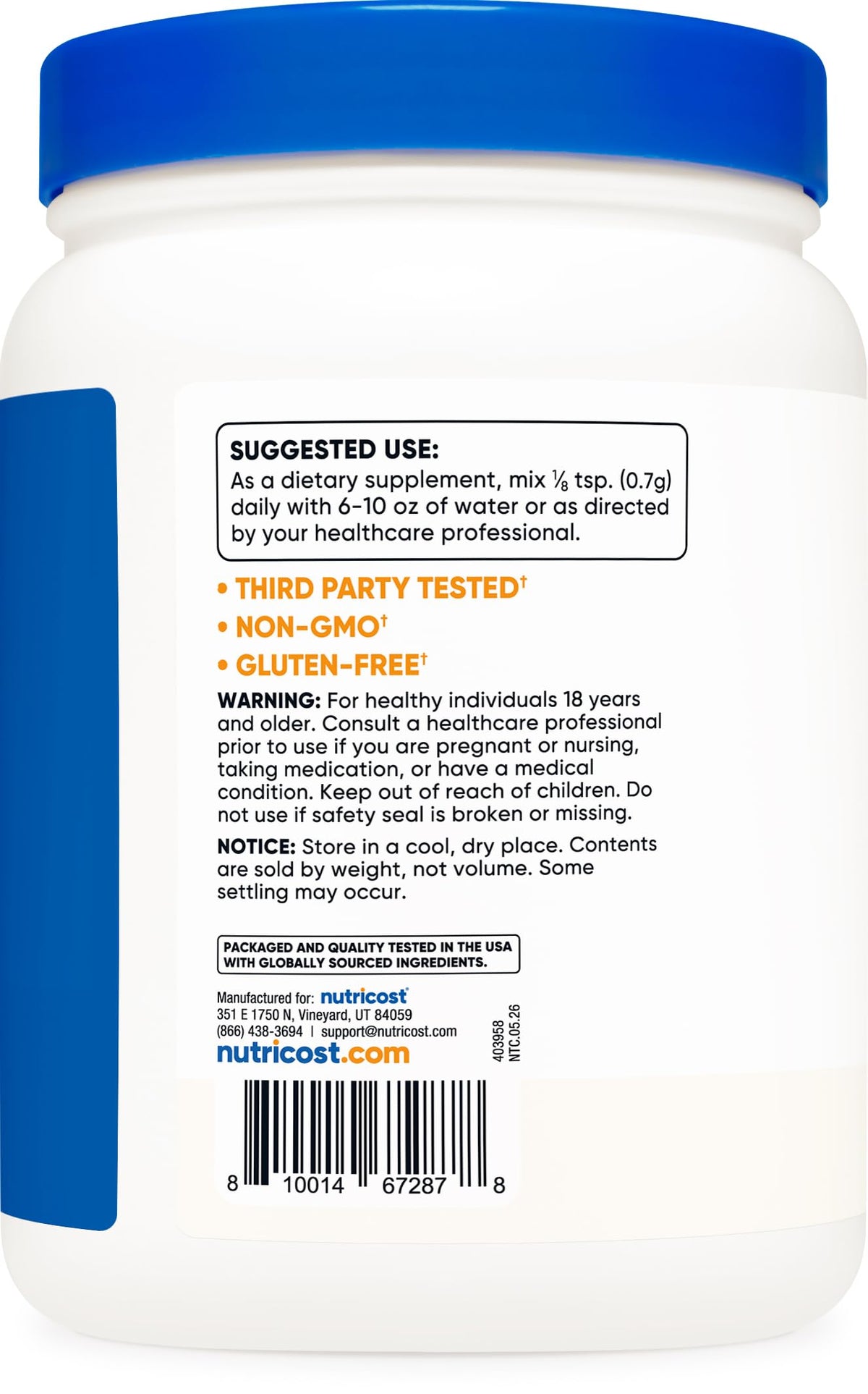 Nutricost Potassium Chloride Powder - 1kg - image 4