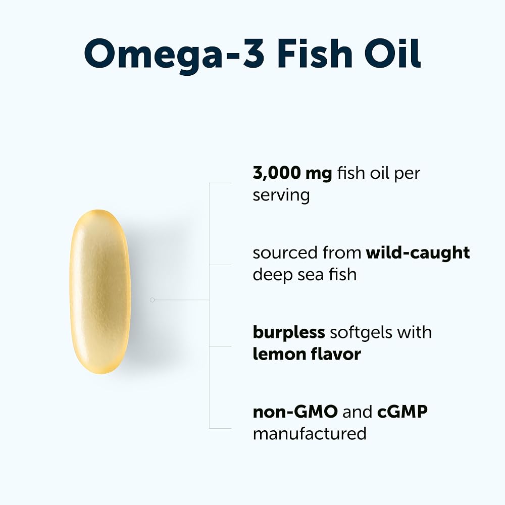 Micro Ingredients Omega 3 Fish Oil Supplements 3,000mg Per Serving
